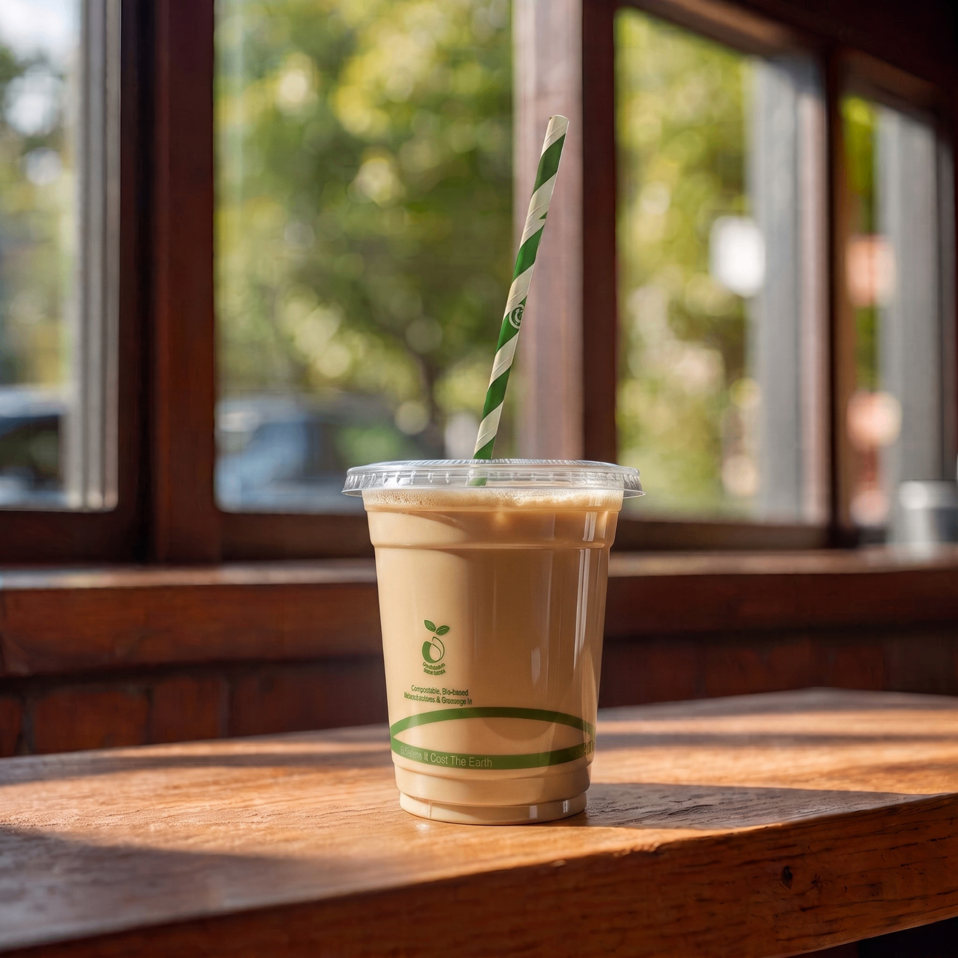 Iced latte in a tall glass